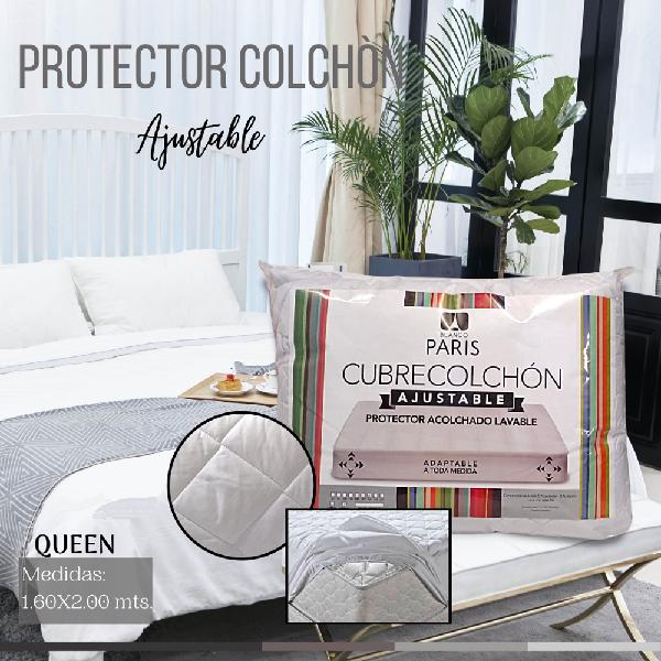  Protector de colchón ajustable acolchado gris de